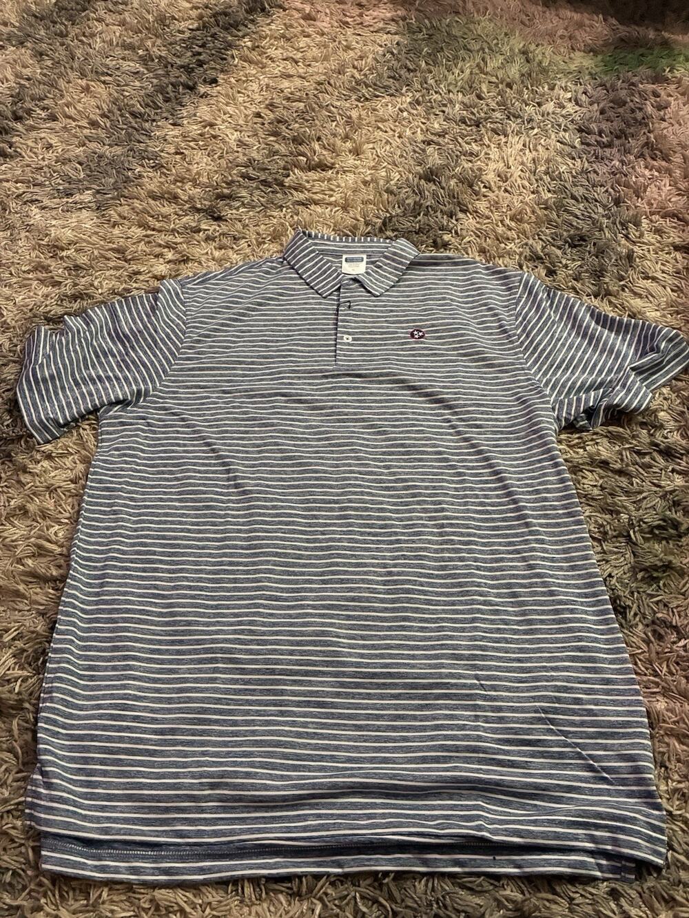 Reserved!! Volunteer Traditions Striped Polo Large Tennessee Tri Star Logo